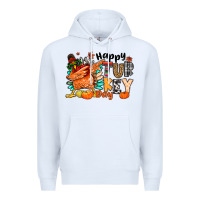 White happy turkey day Premium Hoodie - MaliasSmallBusiness