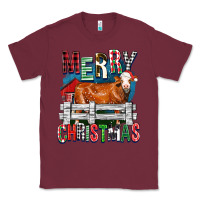 Burgundy merry christmas simmental cow Classic Tee - FaDigitalArtStudio