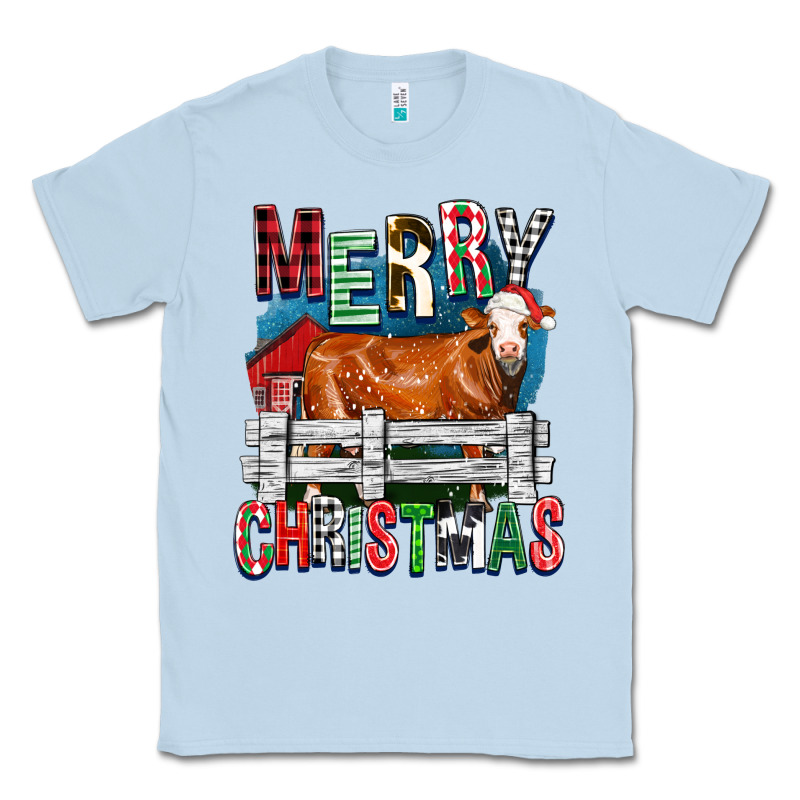 Merry Christmas Simmental Cow Classic Tee by FaDigitalArtStudio | Teevron