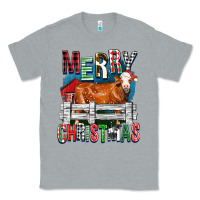 Heather Grey merry christmas simmental cow Classic Tee - FaDigitalArtStudio