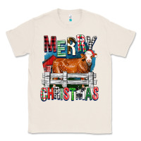 Natural merry christmas simmental cow Classic Tee - FaDigitalArtStudio