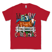 Red merry christmas simmental cow Classic Tee - FaDigitalArtStudio