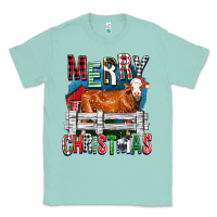 Seafoam merry christmas simmental cow Classic Tee - FaDigitalArtStudio