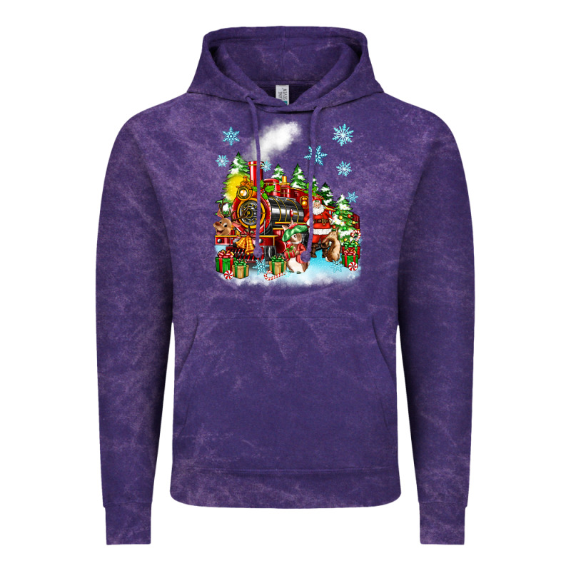 Christmas Santa And Friends Train Vintage Hoodie by Zillion Design Studio | Teevron