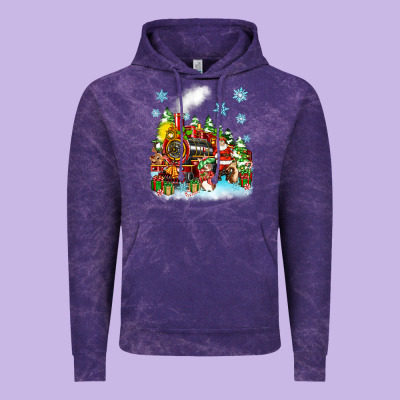 Vintage Hoodie christmas santa and friends train