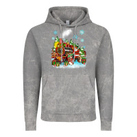 Cloud Rock christmas santa and friends train Vintage Hoodie - Zillion Design Studio