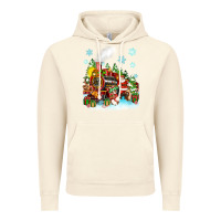 Vintage Artic christmas santa and friends train Vintage Hoodie - Zillion Design Studio