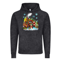 Vintage Black christmas santa and friends train Vintage Hoodie - Zillion Design Studio