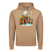 Vintage Coffee christmas santa and friends train Vintage Hoodie - Zillion Design Studio