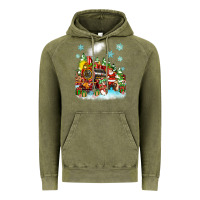 Vintage Olive christmas santa and friends train Vintage Hoodie - Zillion Design Studio