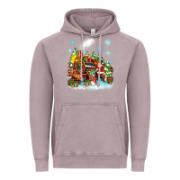 Vintage Zinc christmas santa and friends train Vintage Hoodie - Zillion Design Studio