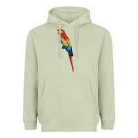 Matcha Scarlet Macaw Parrot Heavyweight Hoodie - LillyAllenDesigns