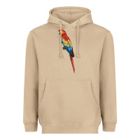 Mushroom Scarlet Macaw Parrot Heavyweight Hoodie - LillyAllenDesigns