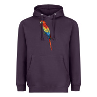 Plum Scarlet Macaw Parrot Heavyweight Hoodie - LillyAllenDesigns