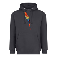Smoke Scarlet Macaw Parrot Heavyweight Hoodie - LillyAllenDesigns