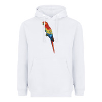 White Scarlet Macaw Parrot Heavyweight Hoodie - LillyAllenDesigns