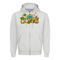 Dove Grey st patricks gnomes with rainbow Zipper Hoodie - AdoDesignShop