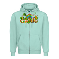Seafoam st patricks gnomes with rainbow Zipper Hoodie - AdoDesignShop