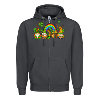 Smoke st patricks gnomes with rainbow Zipper Hoodie - AdoDesignShop