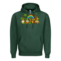 Sports Green st patricks gnomes with rainbow Zipper Hoodie - AdoDesignShop