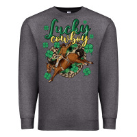 Charcoal Heather lucky cowboy Premium Sweatshirt - MaliasSmallBusiness