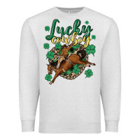 Oatmeal Heather lucky cowboy Premium Sweatshirt - MaliasSmallBusiness