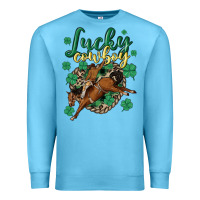 Ocean Blue lucky cowboy Premium Sweatshirt - MaliasSmallBusiness