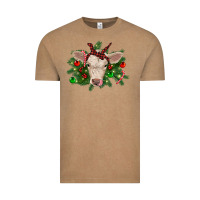 Vintage Coffee Christmas charolais calf Vintage Tee - RanaPortraitStore