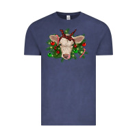 Vintage Denim Christmas charolais calf Vintage Tee - RanaPortraitStore