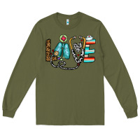 Army Green love nurse Long Sleeve Tee - CowhideDigitalArt