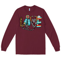 Burgundy love nurse Long Sleeve Tee - CowhideDigitalArt