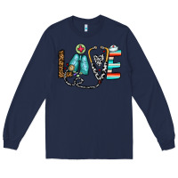 Navy love nurse Long Sleeve Tee - CowhideDigitalArt