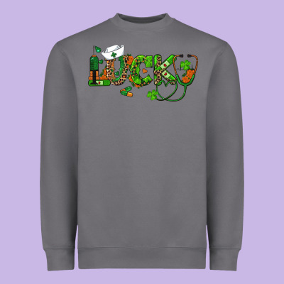 Heavyweight Sweatshirt st patricks day lucky nurse