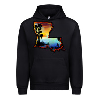 Black louisiana  sunset map Urban Hoodie - BarkalooDesign