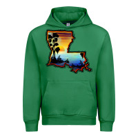 Emerald louisiana  sunset map Urban Hoodie - BarkalooDesign
