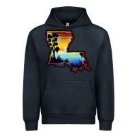 Navy louisiana  sunset map Urban Hoodie - BarkalooDesign