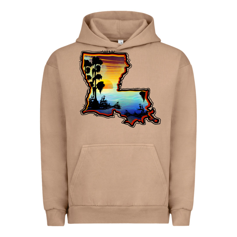 Louisiana  Sunset Map Urban Hoodie by BarkalooDesign | Teevron