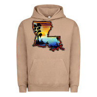 Pigment Burro louisiana  sunset map Urban Hoodie - BarkalooDesign