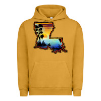 Pigment Peanut Butter louisiana  sunset map Urban Hoodie - BarkalooDesign