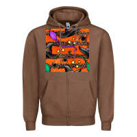 Chestnut halloween witch hats leopard seamless pattern Zipper Hoodie - BundleAndBundleShop