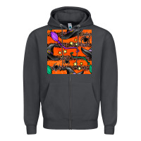 Smoke halloween witch hats leopard seamless pattern Zipper Hoodie - BundleAndBundleShop