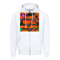 White halloween witch hats leopard seamless pattern Zipper Hoodie - BundleAndBundleShop