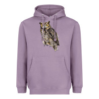 Lavender Great Horned Owl Heavyweight Hoodie - LillyAllenDesigns