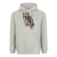 Moon Dust Great Horned Owl Heavyweight Hoodie - LillyAllenDesigns