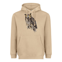Mushroom Great Horned Owl Heavyweight Hoodie - LillyAllenDesigns