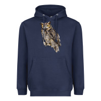 Navy Great Horned Owl Heavyweight Hoodie - LillyAllenDesigns