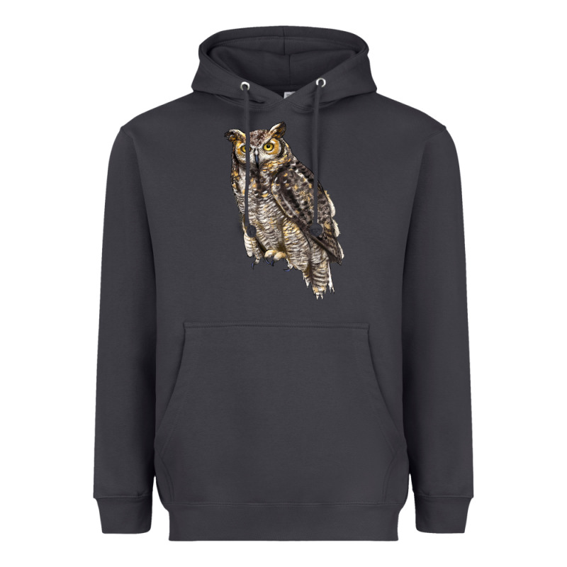 Great Horned Owl Heavyweight Hoodie by LillyAllenDesigns | Teevron