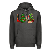 Charcoal Heather Love Christmas tree cake Premium Hoodie - NancyCooperArtShop