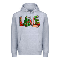 Heather Grey Love Christmas tree cake Premium Hoodie - NancyCooperArtShop
