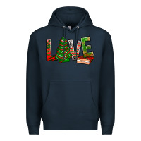 Navy Love Christmas tree cake Premium Hoodie - NancyCooperArtShop